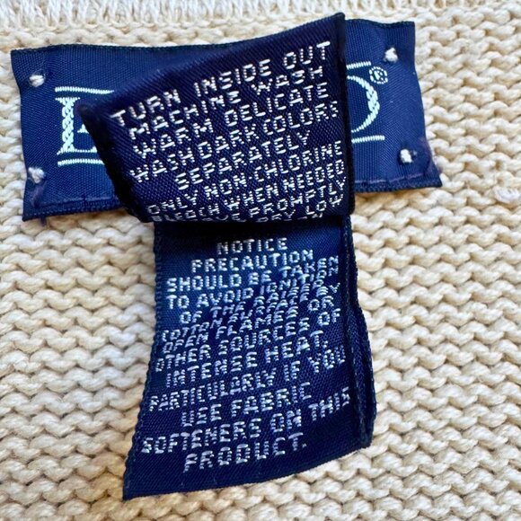 Vintage Lands’ End Cotton V-Neck Sweater L USA - Picture 4 of 10